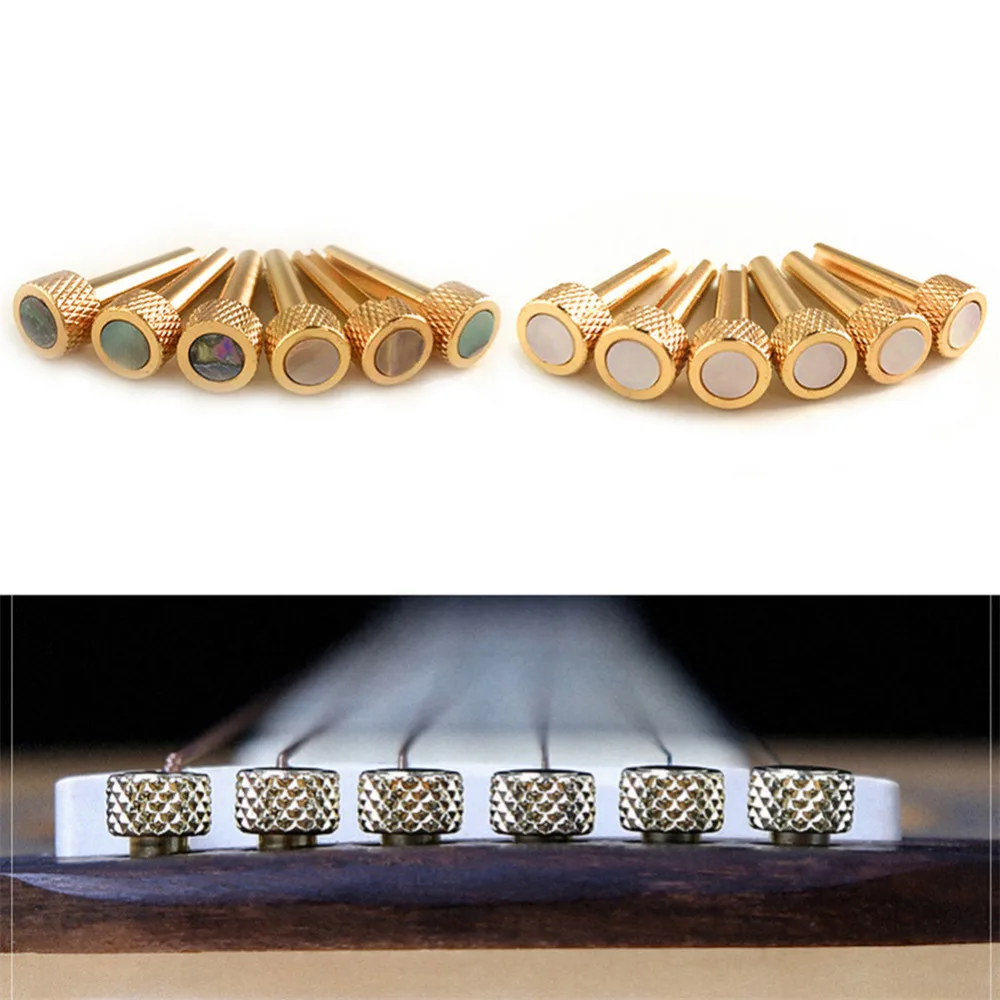 6 шт. латунные штифты для акустической гитары|guitar bridge pins|abalone dotsacoustic guitar pins |