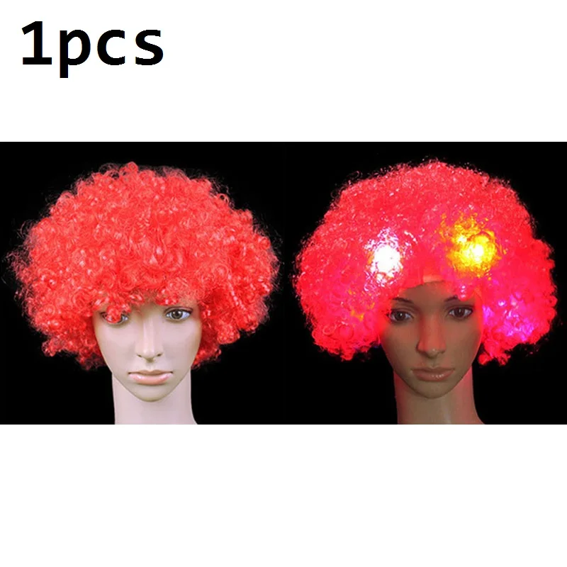 red hair wig Женский и мужской светодиодный светильник, мигающая блестящая шляпа для джаза, галстук-бабочка, для взрослых, танцевальное шоу, одежда, светящиеся, Рейв, вечерние, свадебные, концертные, для бара, парада - Цвет: red hair wig