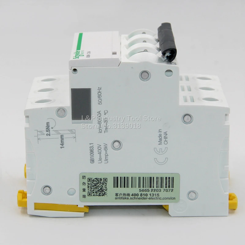 Новый оригинальный Schneider Electric China IC65N 3P C6A A9F18306 вакуумный мини-выключатель MCB Acti9 Type