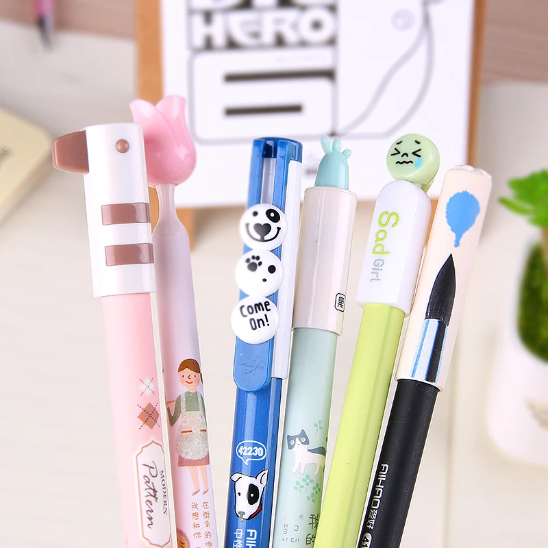 1 шт. Милая лимонная ручка унисекс мультяшная на водной основе черная корейские