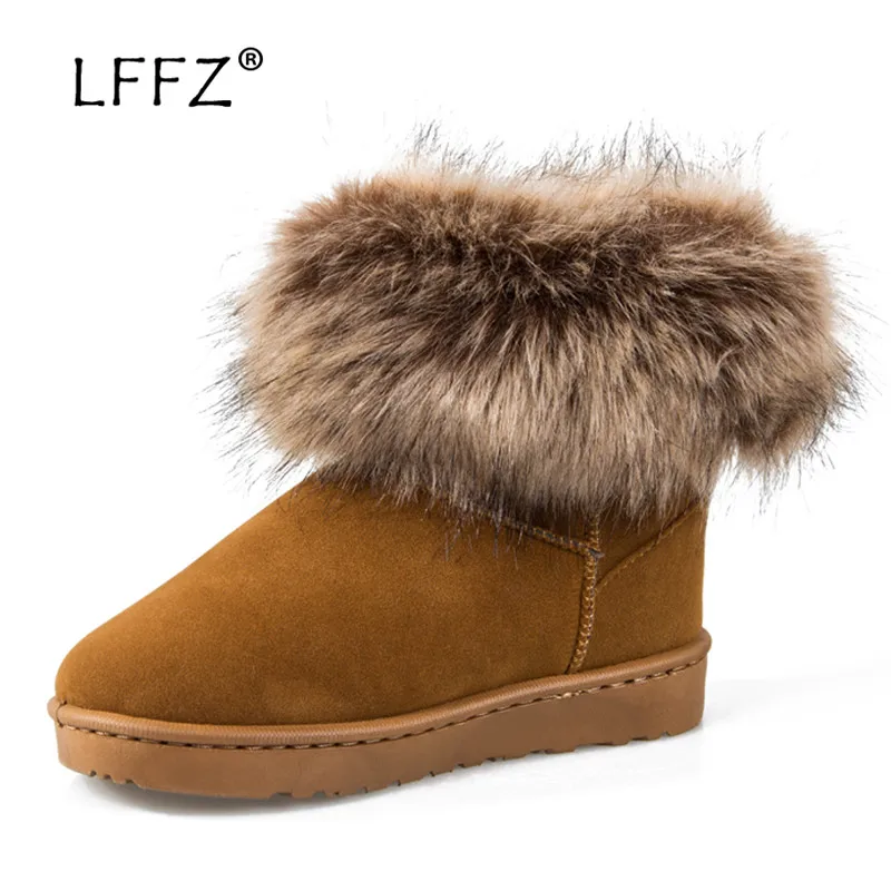 LFFZ/модные хлопковые ботинки женские ботильоны с мягким мехом теплые плюшевые