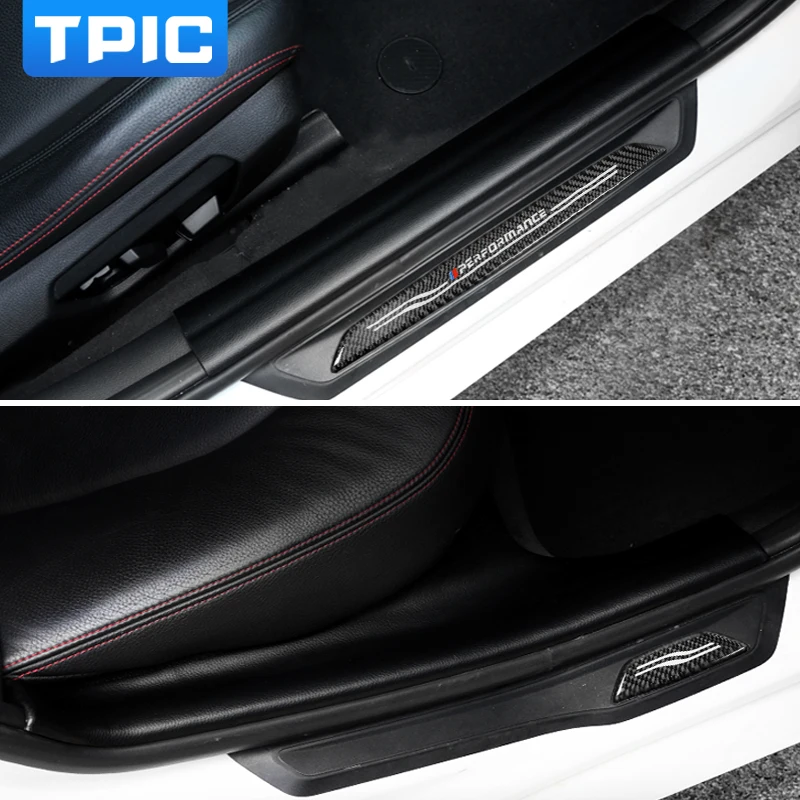 Для BMW F30 2013-2018 3 серии автомобильные пороги из углеродного волокна ПВХ кожаная