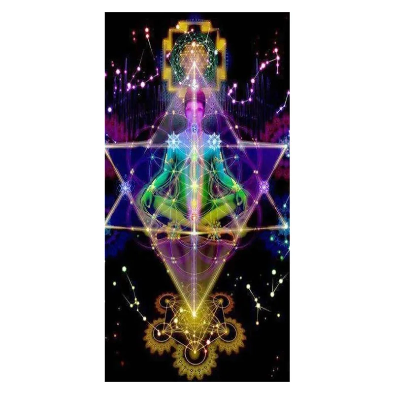 Sacred Geometry Symbol _ Меркаба гексаграмма Звезда Мягкий бамбуковый фон с рисунком