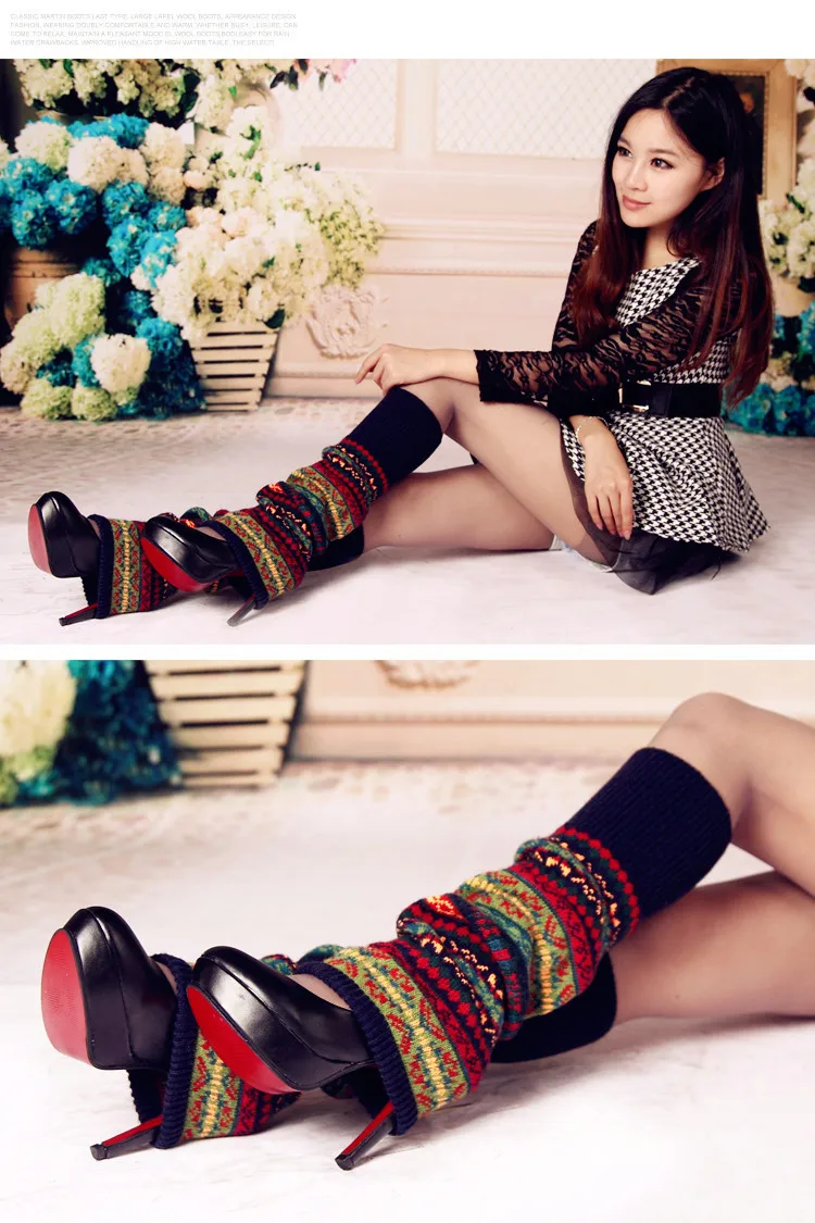 Женские зимние длинные носки выше колена вязать крючком для ног гетры женские |