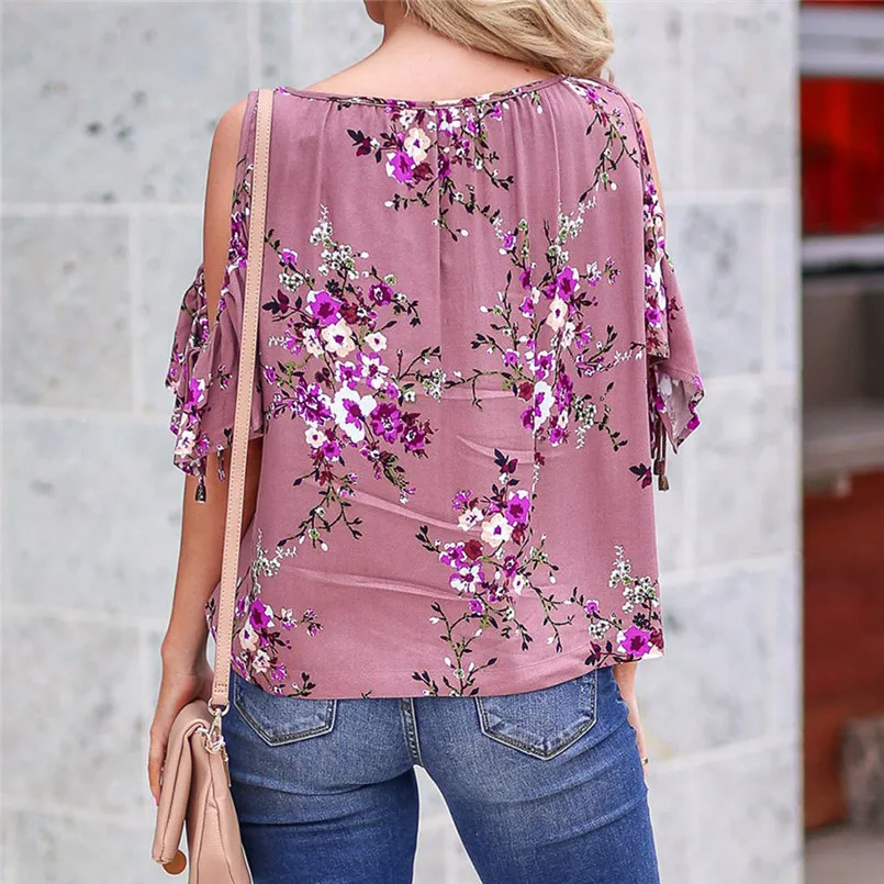 Новая женская летняя сексуальная модная рубашка с коротким рукавом открытыми