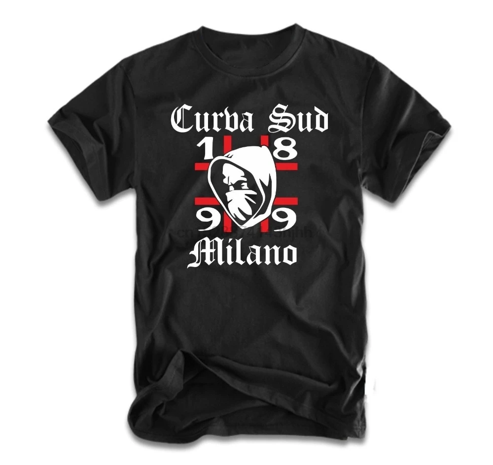 2018 New Short Sleeve Casual Curva Sud Milano T-Shirt Ultras MIlan Top Tee 100% Cotton Shirt | Мужская одежда