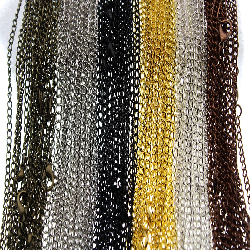 5 шт. золотистые серебристые черные металлические цепочки для ожерелий