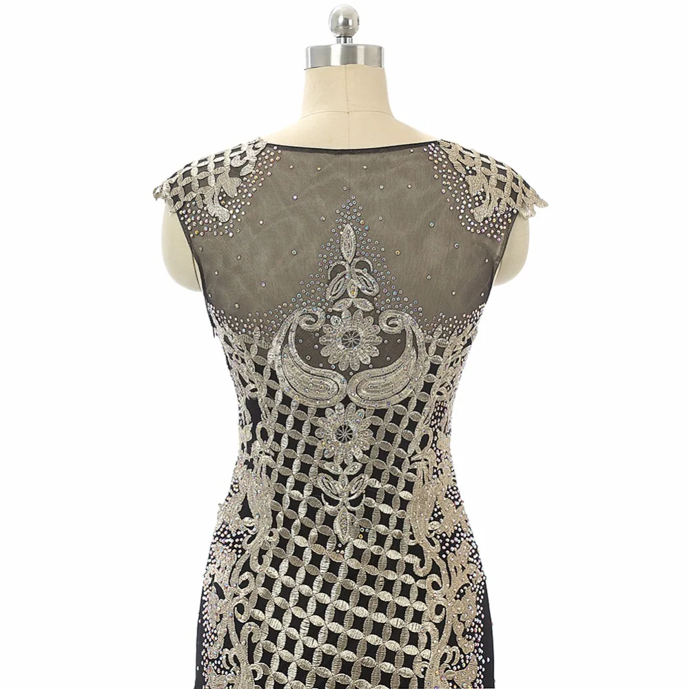 Forevergracedress уникальный роскошный черный платье для выпускного вечера Русалка Sheer Средства ухода за кожей шеи бисером Длинные официальная Вечеринка платье плюс Размеры