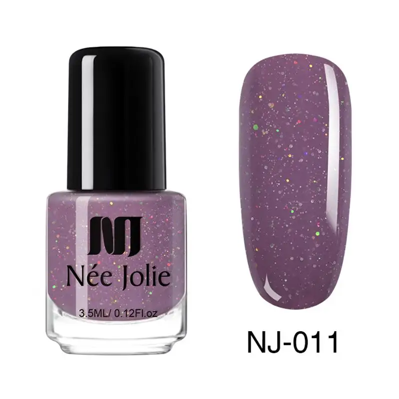 Pink glitter NJ-011 NEE JOLIE летний Блестящий лак для ногтей 3,5 мл обычный лак для ногтей зеркальный эффект Быстросохнущий лак для украшения ногтей - Цвет: Pink glitter NJ-011