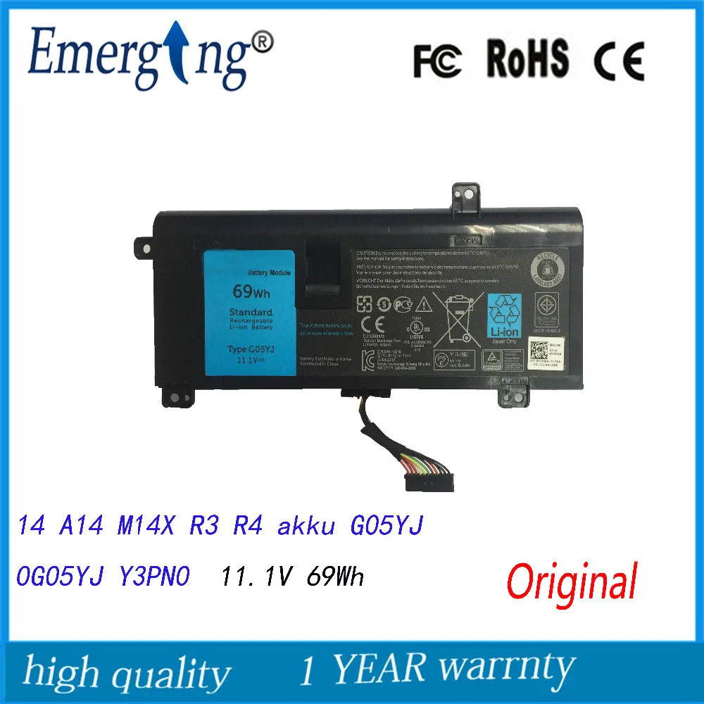 Новый оригинальный аккумулятор для ноутбука Dell Alienware 14 M14X R3 14D 1528 0G05YJ Y3PN0 8X70T A14 R4 11 1