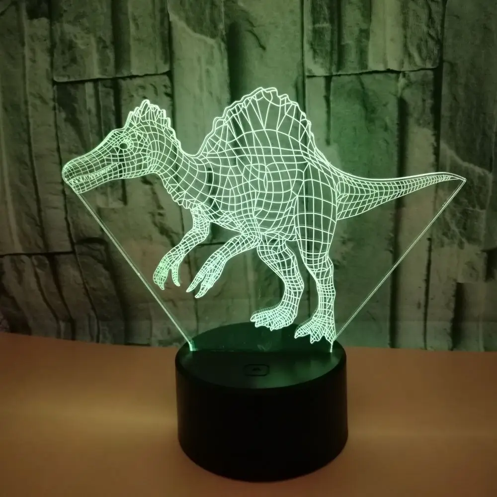 Динозавр акриловая иллюзия сенсорная 3d лампа подарок индивидуальная настольная
