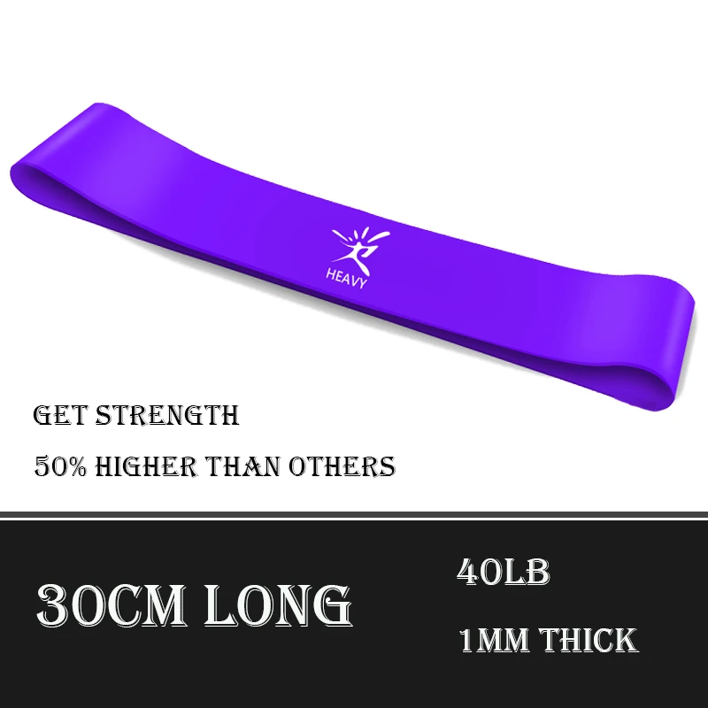 purple-40lb 30 см/12 дюймов Эспандеры 5 уровней упражнения эластичный фитнес-тренировка йога петля группа тренировки тяга веревка тренажерный зал Кроссфит оборудование - Цвет: purple-40lb