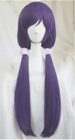 Аниме LoveLive! Nozomi Tojo косплей парик длинные фиолетовые термостойкие синтетические волосы парики+ парик колпачок+ розовые повязки для волос - Цвет: Wig Hairbands