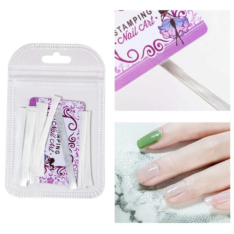 5.5cm*10pcs Fiberglass Nail Extension+1Pcs Scraper Silk Fiber Extension Form Tips Manicure Salon Tool Set | Красота и здоровье