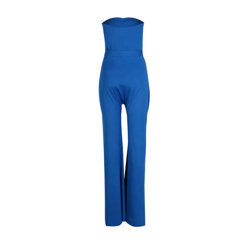 

Women summer jumpsuits sexy backless bandage belted Off shoulder clubwear holiday romper playsuit trousers strappy solid overall