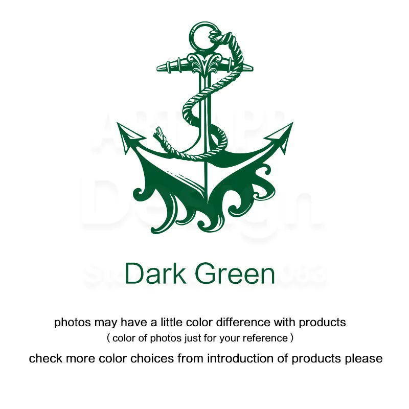 Dark Green Художественный дизайн дешевые украшения для дома крутой судовой Якорь стикер на стену съемный круиз Декор наклейка в гостиной магазин спальня - Цвет: Dark Green