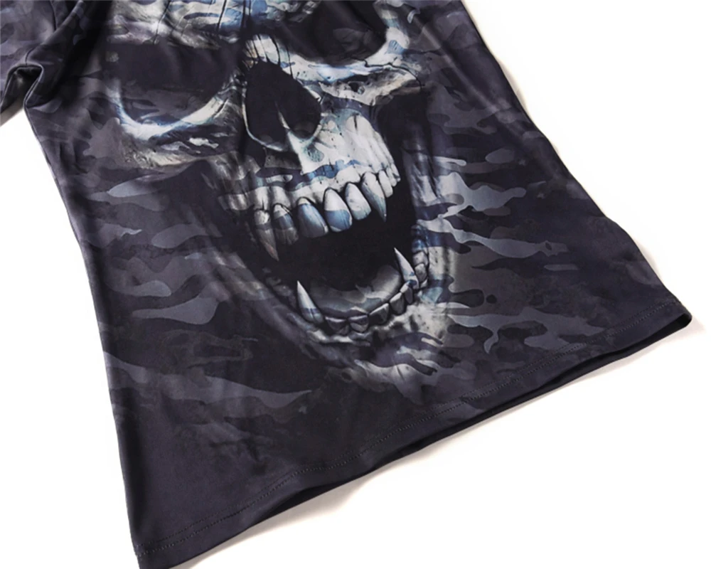 Мужской Камуфляжный костюм для косплея футболка с 3D принтом черепа и скелета