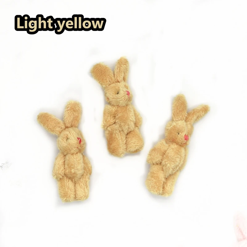 6CM Yellow 3pcs 3 шт. мини 6 см милый кролик детские плюшевые игрушки куклы Мягкие животные игрушки для девочек на день рождения Рождество подарки для детей - Цвет: 6CM Yellow 3pcs