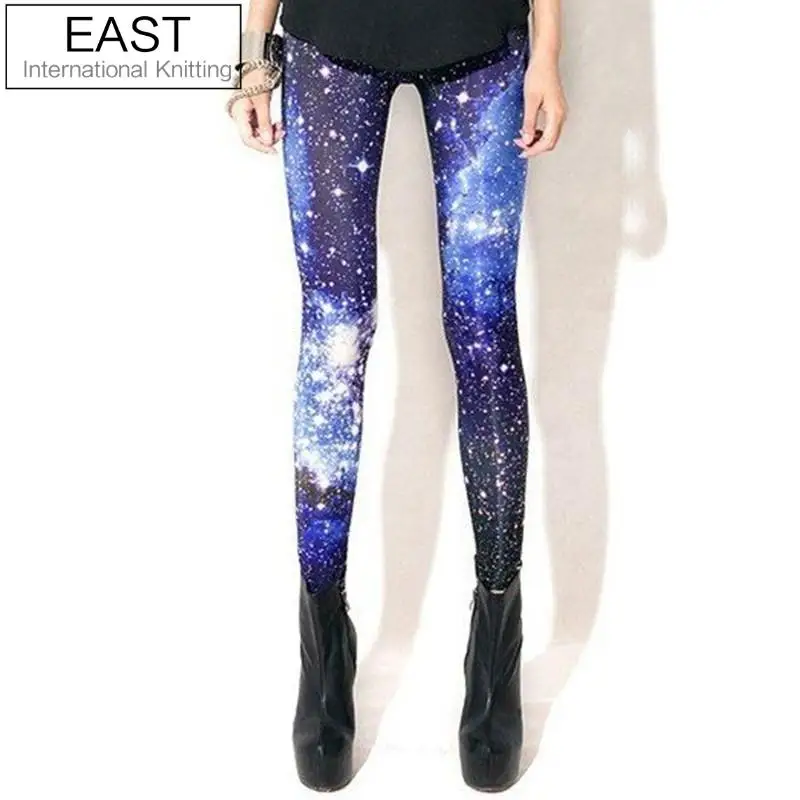 East трикотажная BL 238 модные женские леггинсы с космическим принтом брюки большого