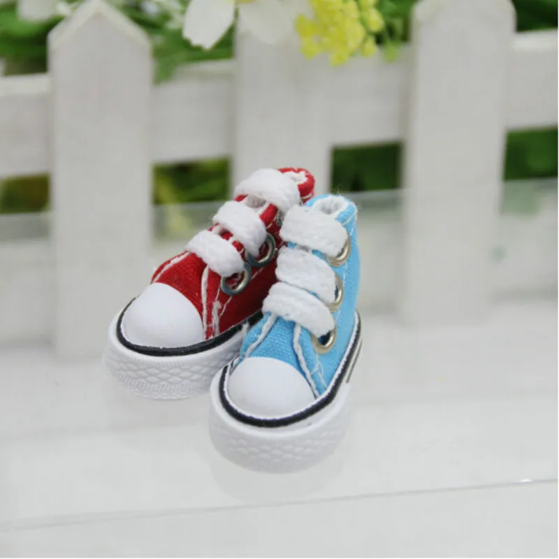 

New Beautiful 1 Pair 1/6 Cute Lace Up Canvas Shoes Fits 12 inch Fashion Doll Shoes for girl High Quality Hot Sale