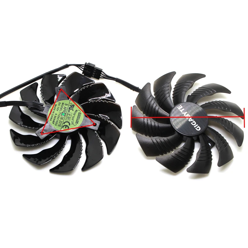 4-контактный Вентилятор охлаждения T129215SU 0.50A для видеокарты Gigabyte GeForce GTX 1050 1060 1070Ti RX 570 580 RX 480