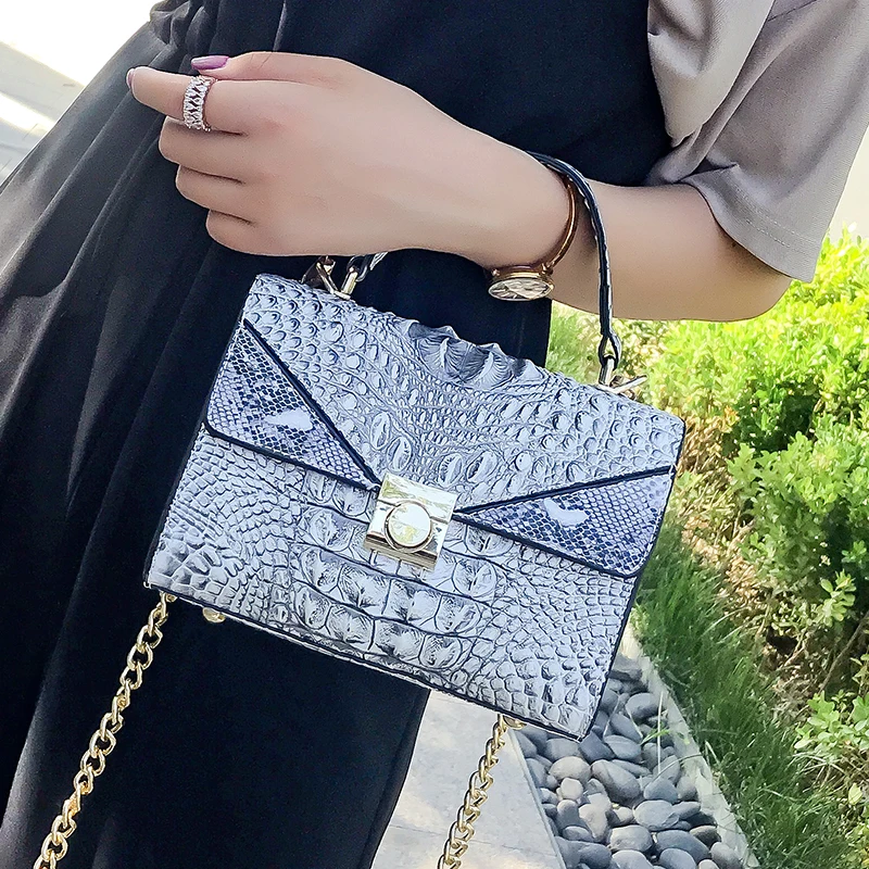 Bolsa Mujer сумки для женщин роскошные сумки черные женские сумки дизайнерские сумки из искусственной кожи крокодила сумка через плечо