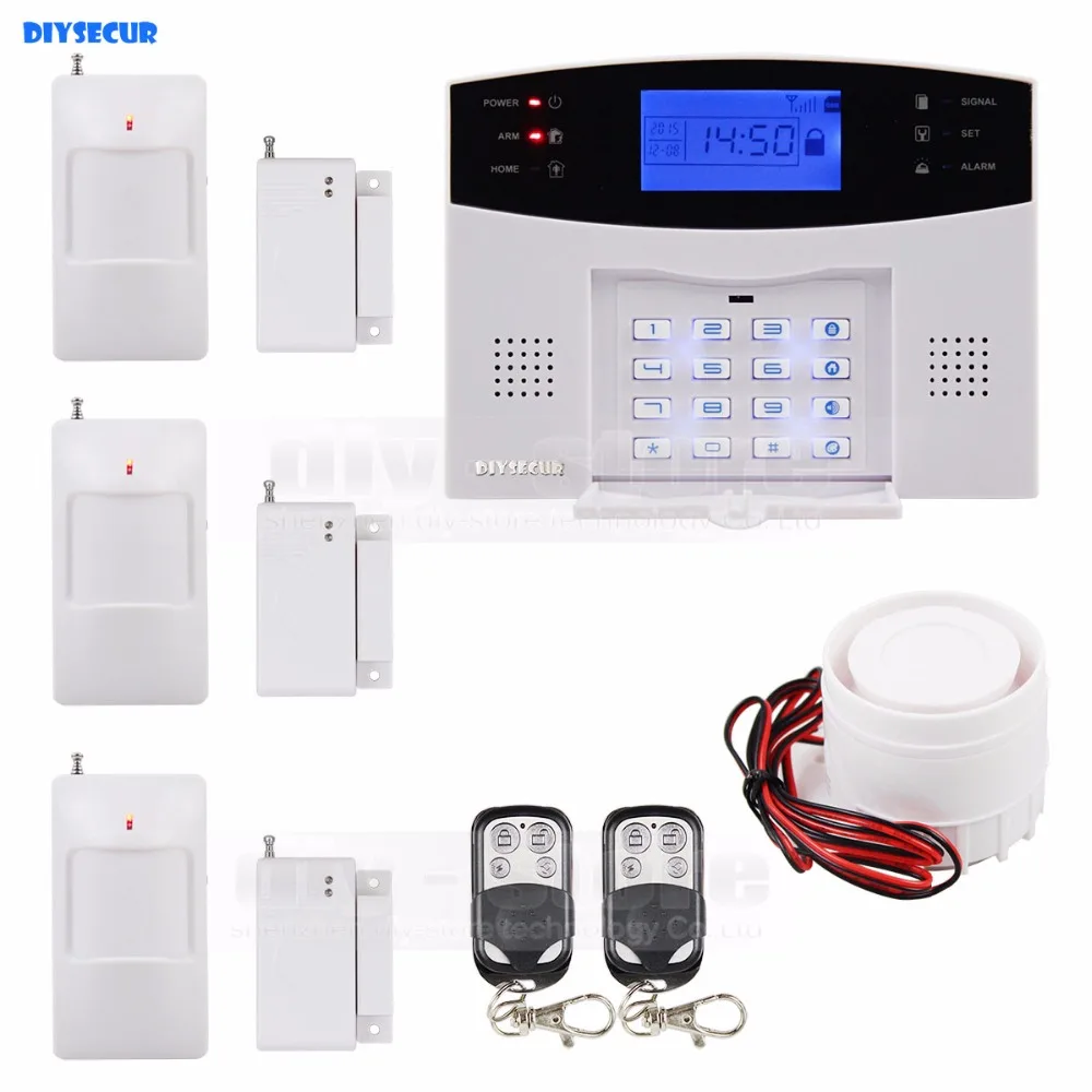 DIYSECUR 433 МГц Беспроводная/Проводная защита зоны Gsm Sim сигнализация датчик движения