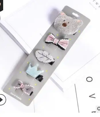 13 HM022 Korean Version Sweet Children's Hairpin Sequins Animal Unicorn Cat Bow Owl Cute Cartoon Princess Hair Clip Jewelry - Окраска металла: 13