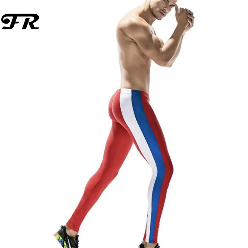 Новые мужские блестящие тянущиеся пикантные длинные брюки FR с низкой талией