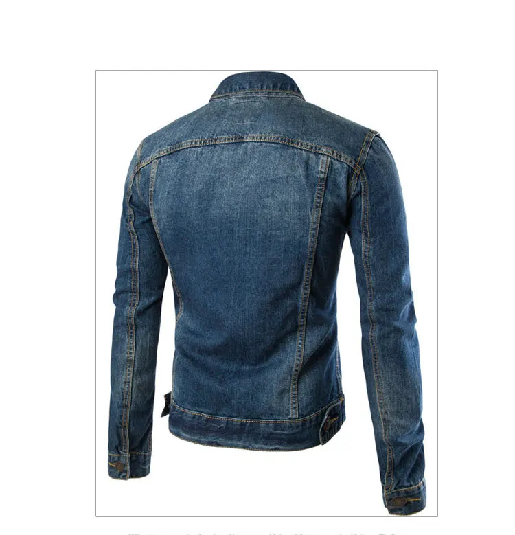 

New Spring Solid Men Denim Jackets Coat England Style Fashion Jeans Clothing Single Breasted Slim Outwear Design Asia Size S-XL