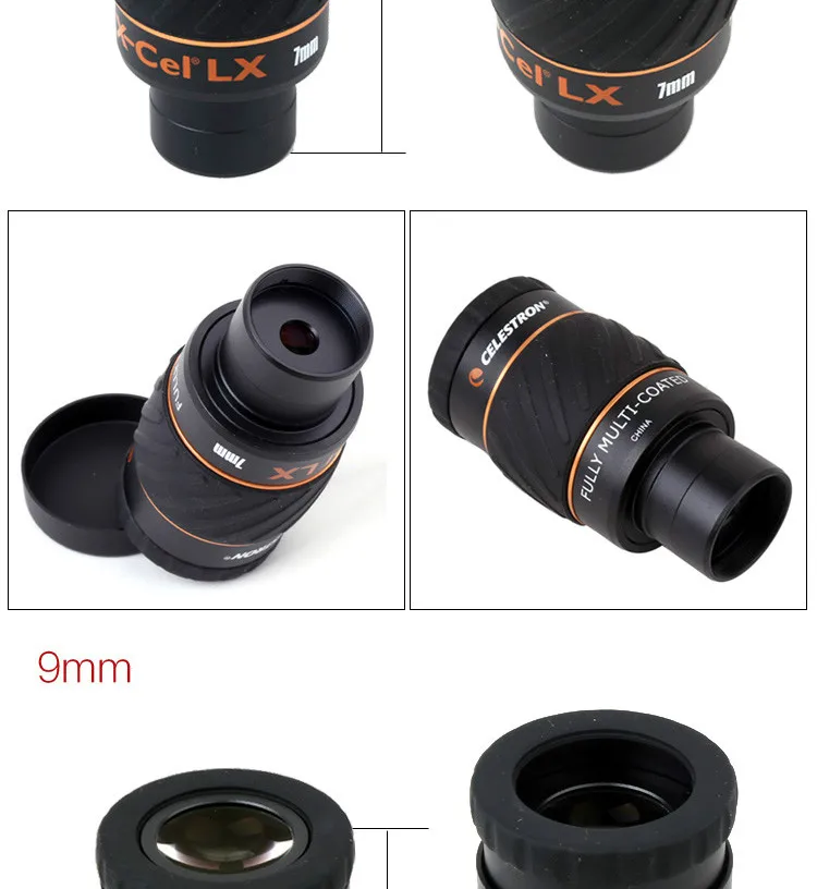 Окуляр Celestron X-CEL LX 2,3 мм 5 мм 7 мм 9 мм 12 мм 18 мм 25 мм широкоугольный телескоп 60 градусов планетарный окуляр туманности 1,25"