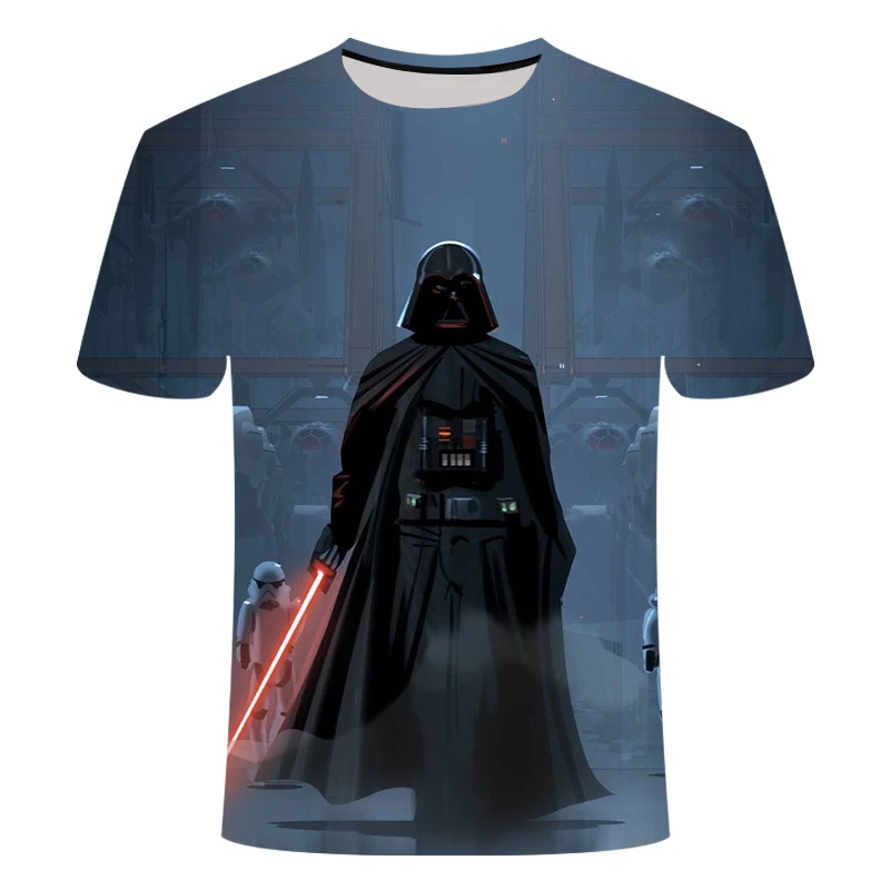 Новейшая футболка с 3D принтом Star Wars мужская и женская летняя коротким рукавом