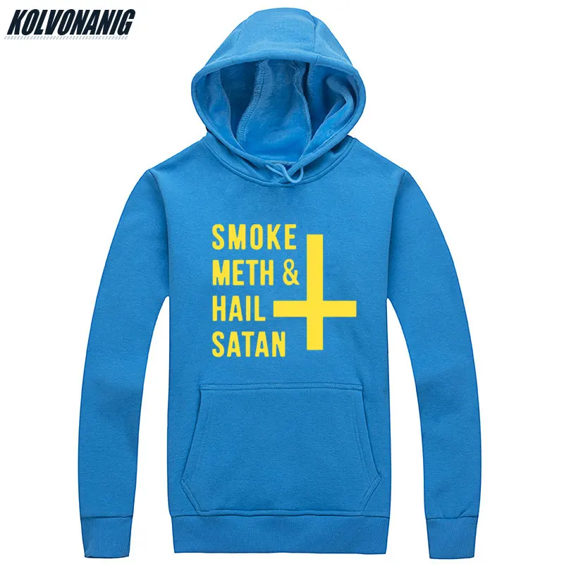 

Men's Winter Dress SMOKE METH&HAIL SATAN Printed Sweatshirts Men Fitness Streetwear Pullover Cotton Hip Hop Hoodie