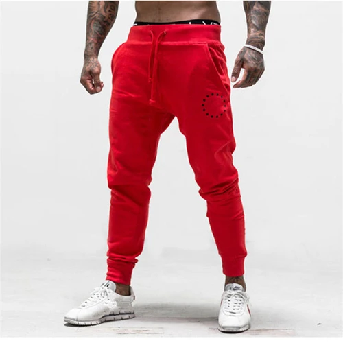 2019 мужские повседневные спортивные брюки Slim Fit Брюки Беговые красные
