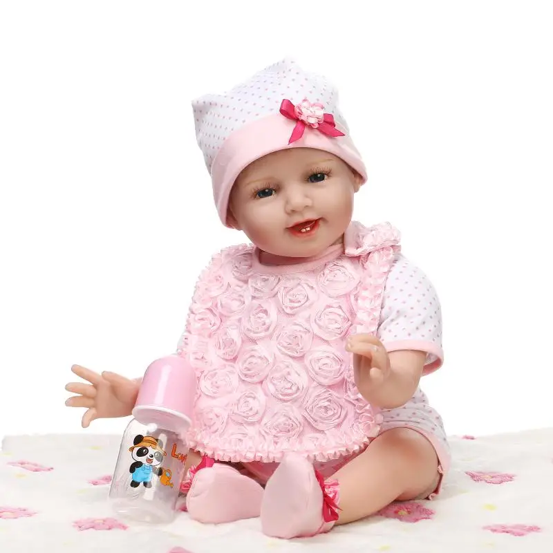 

22inch reborn baby doll Silicone Lifelike Baby Girl Doll 55CM Reborn Babies Realistic Newborn Bebe Dolls Brinquedos Bonecas