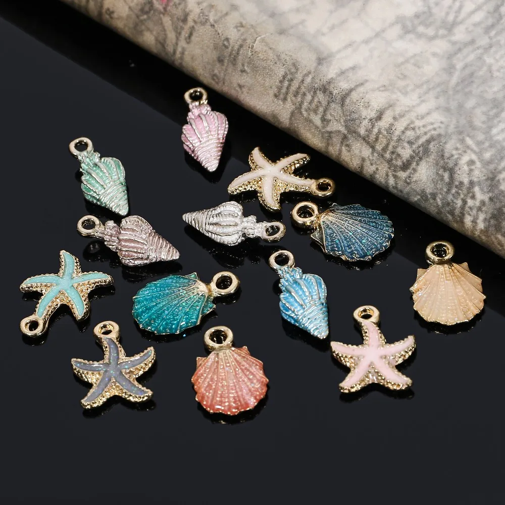 2017 новые цветные раковины из сплава 100 шт. кнопка для самостоятельного