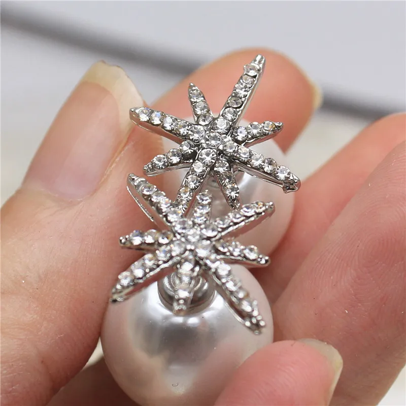 2016 дизайн одежды бренд звезды изделия двойной side18k золотой металл серьги стержня