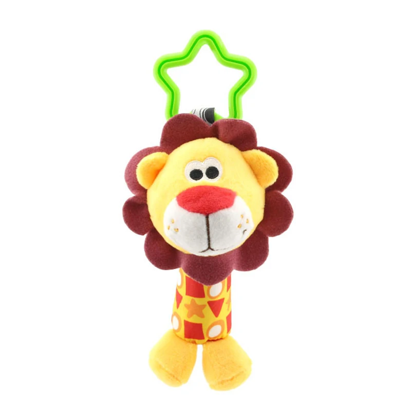Lion Подвесная плюшевая детская игрушка-погремушка, милый мультяшный Колокольчик для животных, аксессуары для детской коляски, игрушки, 6 стилей, мультяшный Лев, слон - Цвет: Lion