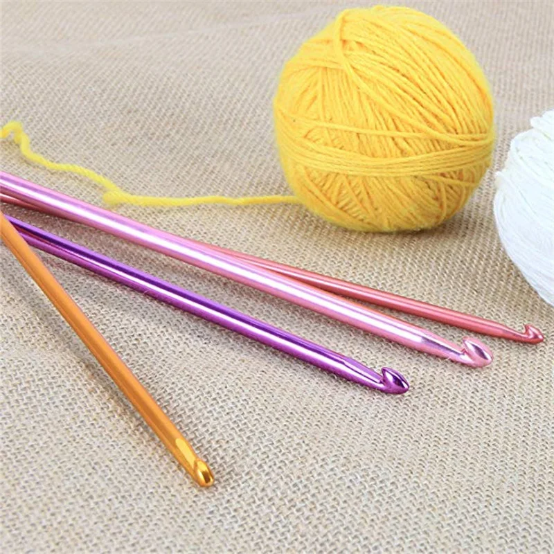 Multicolour Aluminum Knitting Needle Kit Crochet Hook Set Needlework Sewing Accessories Stitch Hooks Supplies | Дом и сад