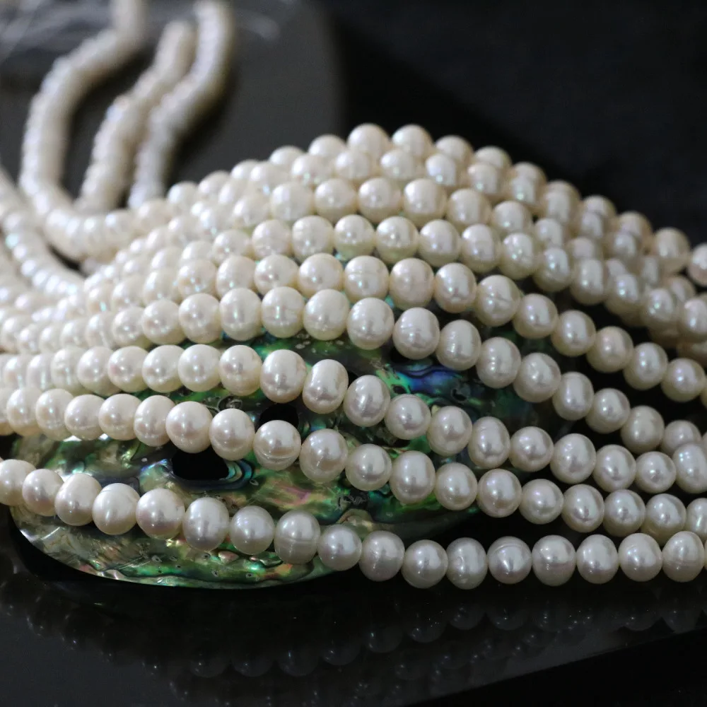 

New women natural white cultured freshwater pearl beads elegant fashion fashion hot sale jewelry making 15inch B1337