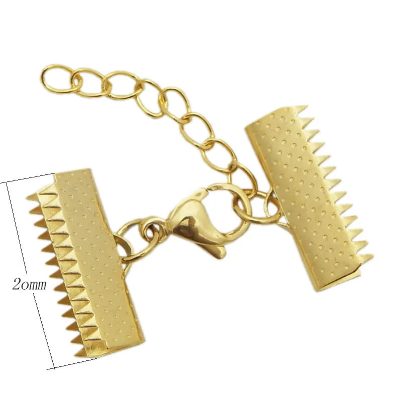 1 шт. плоская веревка конец ОБЖИМНАЯ застежка из нержавеющей стали с застежками