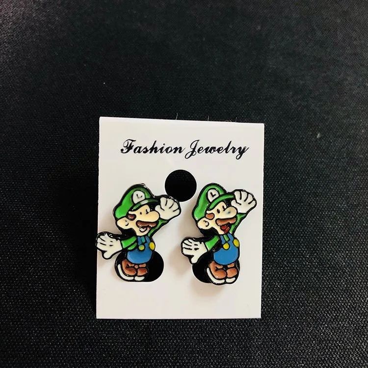 Мультяшные серьги для косплея "Super Mario Bros", милые персонализированные забавные женские серьги-гвоздики для Пирсинга Ушей, бижутерия, аксессуары в подарок