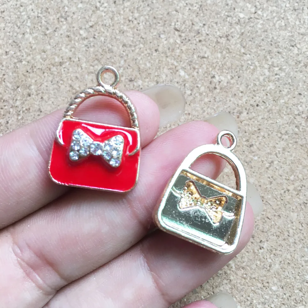 Мини заказ 20 шт горный хрусталь Бант украшенный масляной каплей Женская сумочка