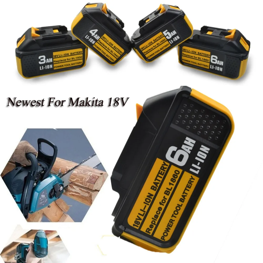 Новейший литий ионный аккумулятор 18 в 4 Ач 5 6 для Makita BL1860 BL1850 BL1830 BL1840 194205 3