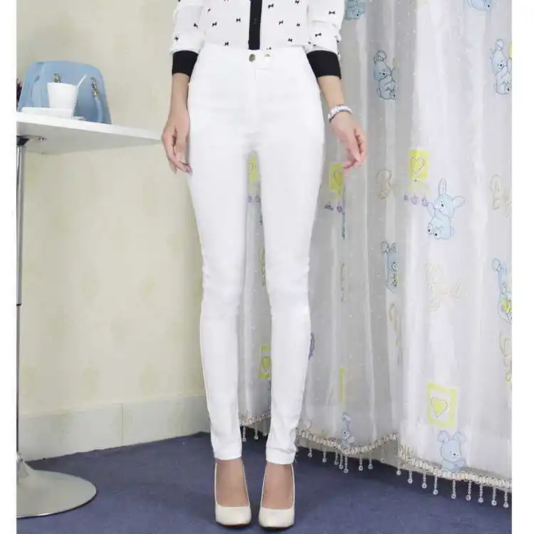 Женские офисные брюки размера плюс повседневные обтягивающие хлопковые на