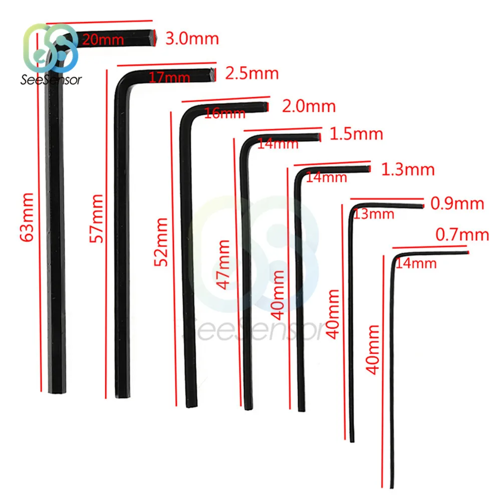Набор шестигранных гаечных ключей 7 шт. отвертка из легированной стали с