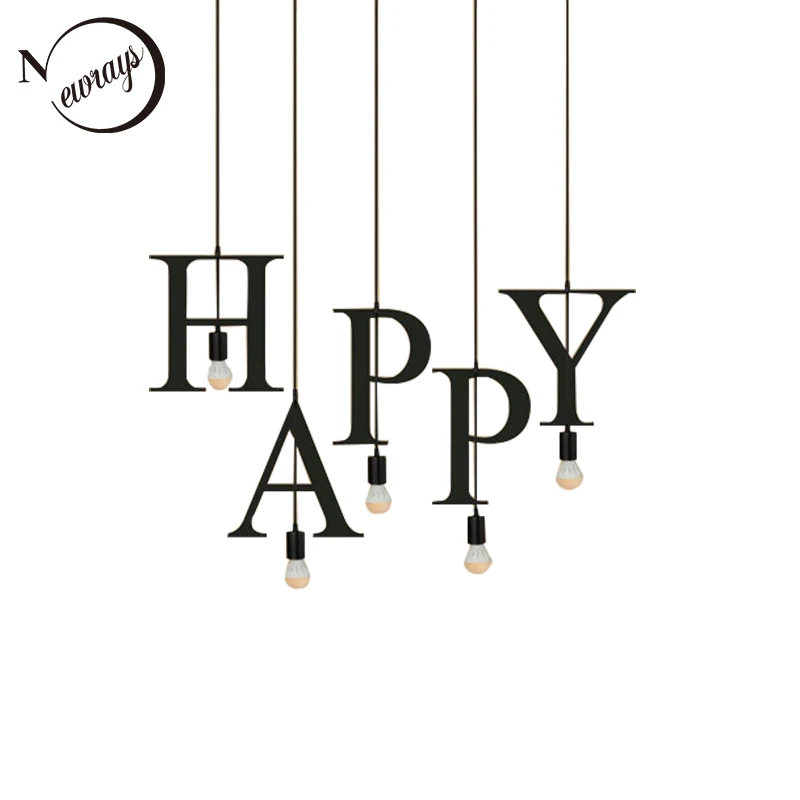

Novelty loft iron letters' combination N-Z pendant light LED E27 modern Europe hanging lamp for living room shop cafe hotel bar