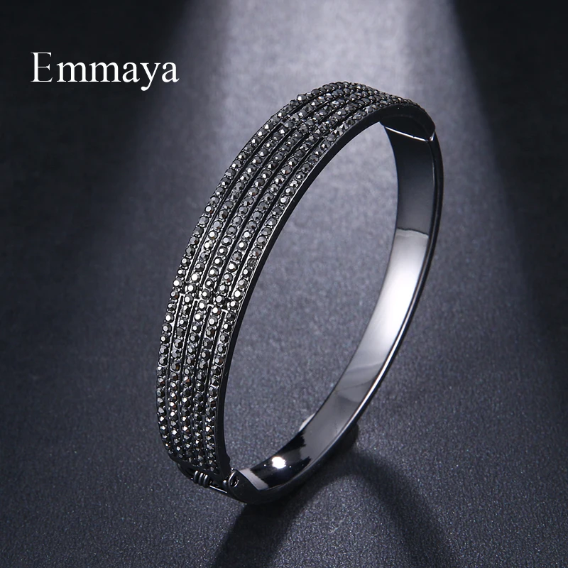 Новое поступление браслет Emmaya с фианитом розовое золото черный Модный женский