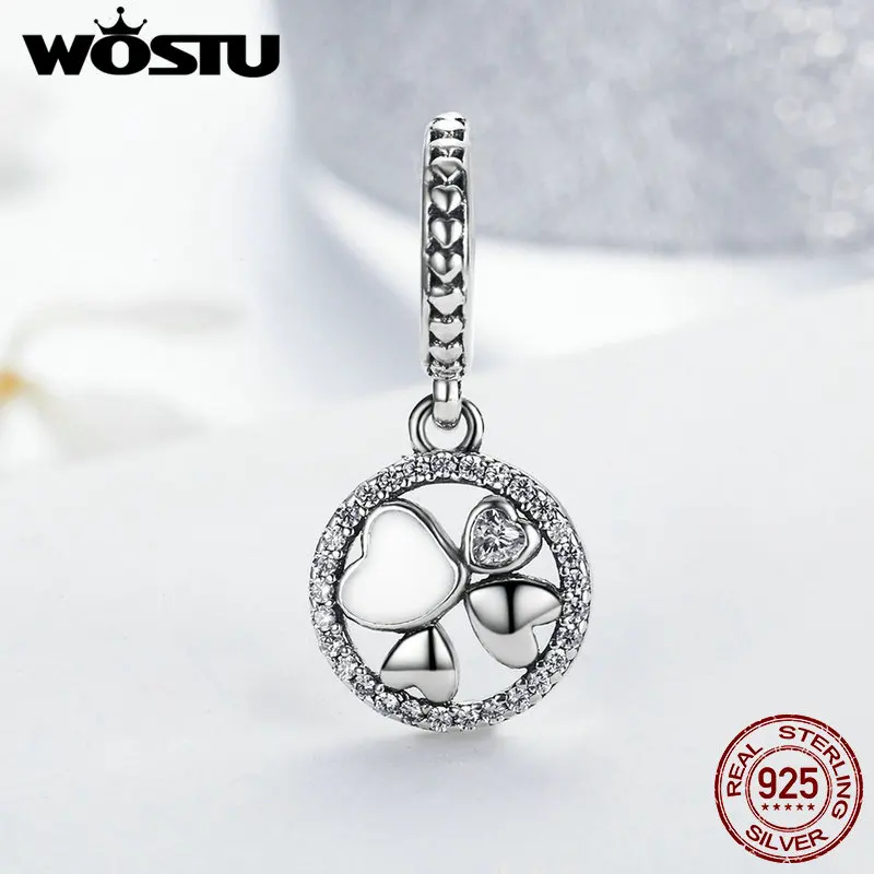 Wostu Новая мода 925 стерлингового серебра сердца любви Подвеска Шарм Fit