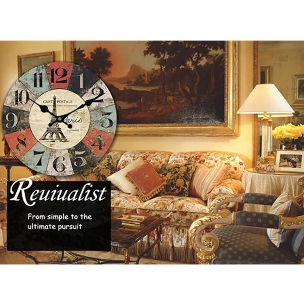 Деревянные часы для рукоделия большие настенные гостиной европейские садовые